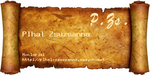 Plhal Zsuzsanna névjegykártya